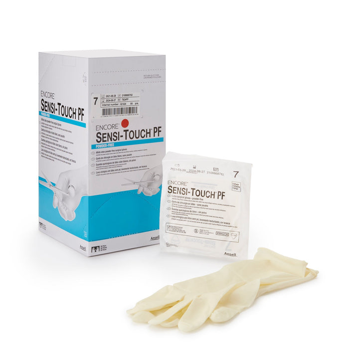 Ansell Encore Sensi-Touch PF Sterile Latex Surgical Gloves, Size 7, 50 Pairs - 7824PF-Box - LL Medico