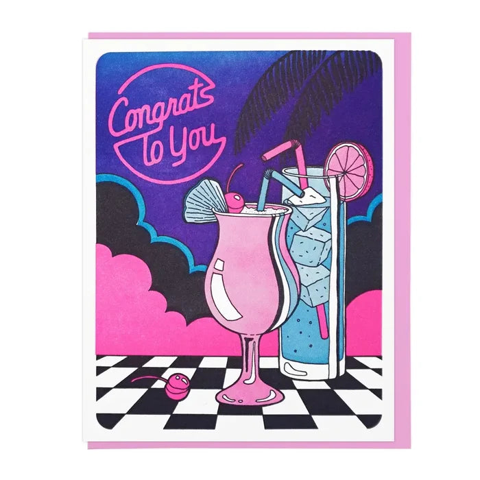Congrats To You Cocktails Card