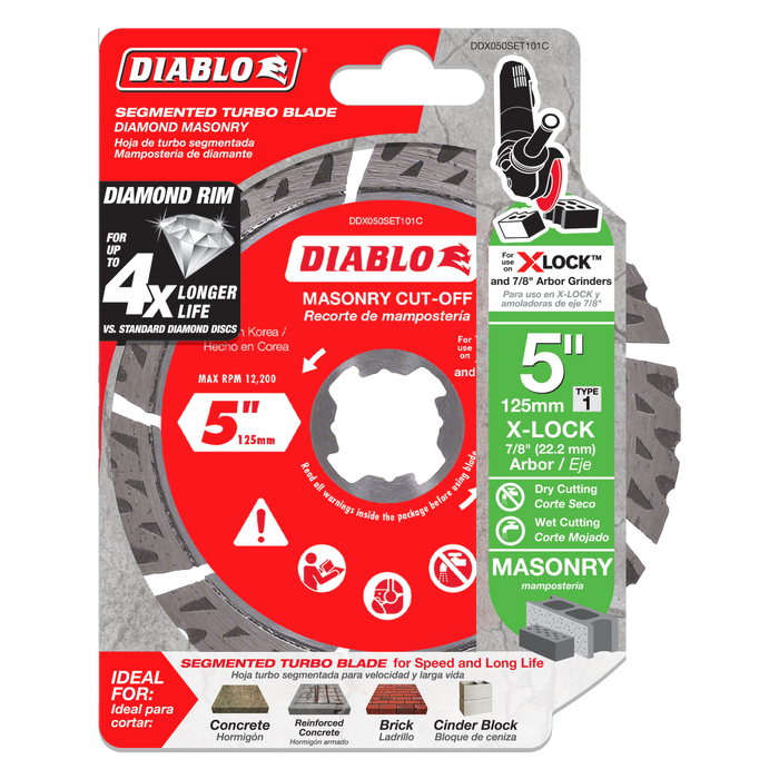 Diablo Diamond Segmented Turbo Masonry Cut-Off with X-LOCK Arbor