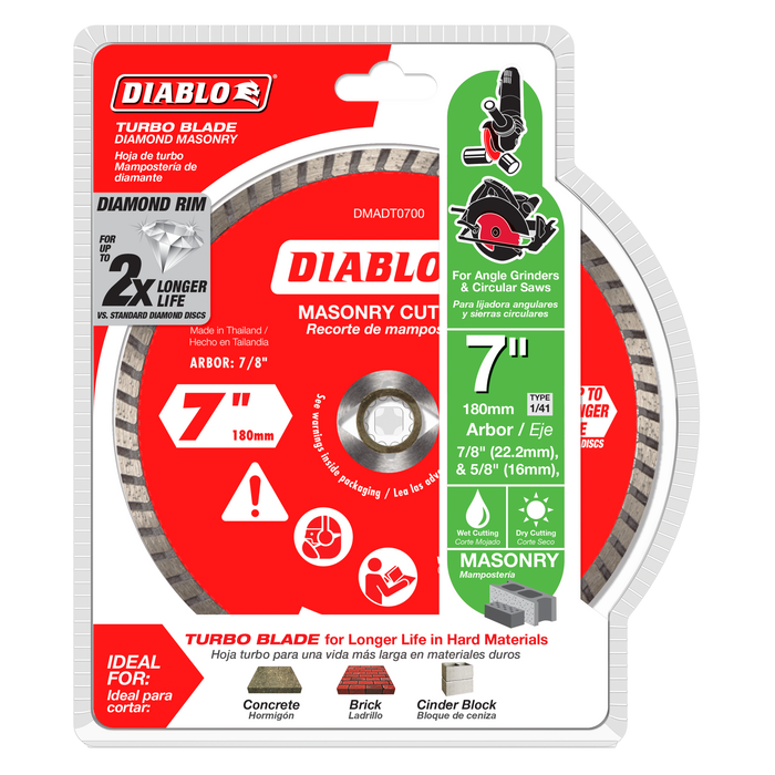 Diablo Diamond Turbo Cut-Off Discs for Masonry