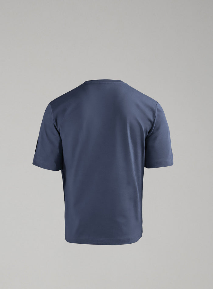 Hem Cut Out Image of Dissident Heavy T-Shirt In Storm Blue (GM)