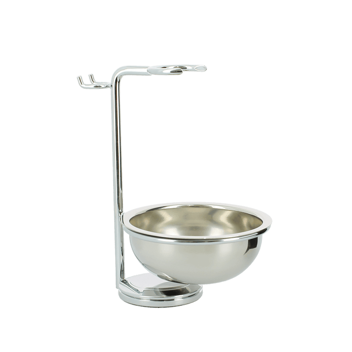 Edwin Jagger Chrome Plated Razor, Brush and Bowl Stand