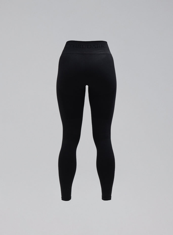 Hem Cut Out Image of Force Seamless Leggings In Obsidian Black (GM)