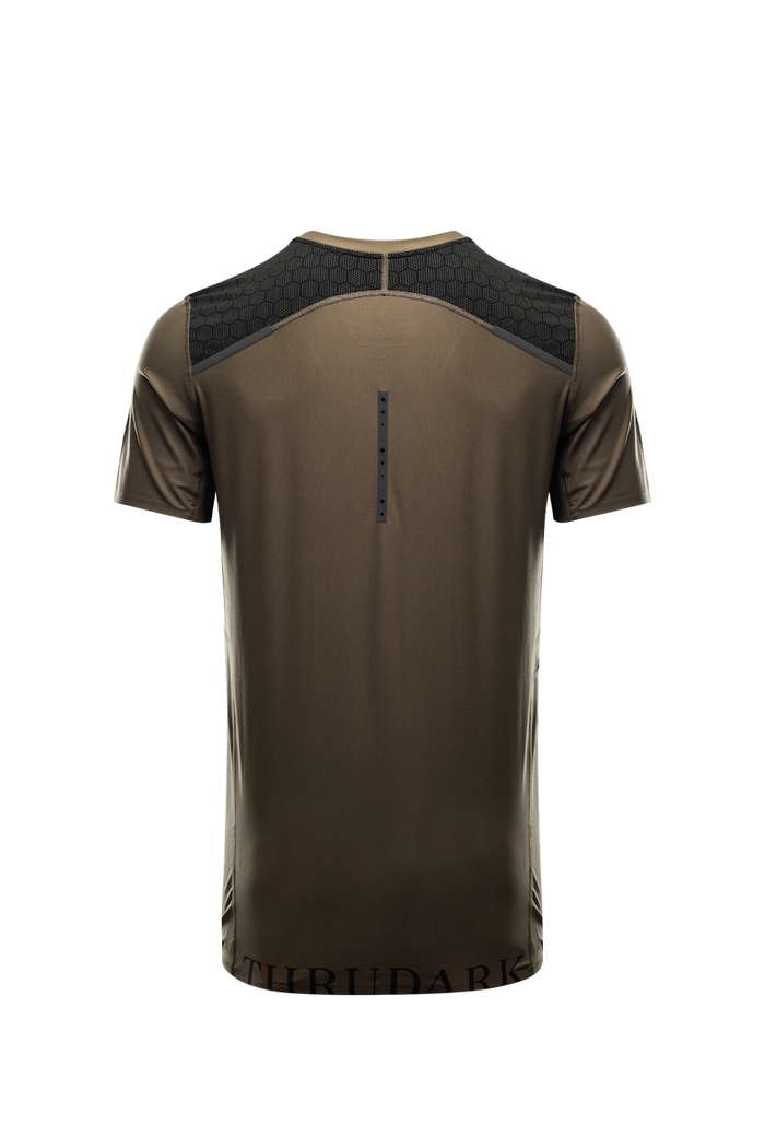 SM Cut of Out Force Velocity Technical T-Shirt In Khaki (GM)