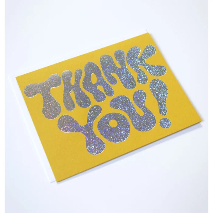 Glitter Hologram Foil Thank You Card
