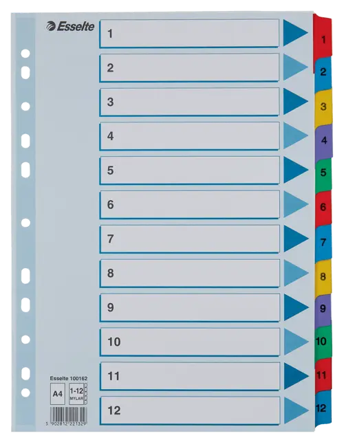 Index 1-12 Esselte Cardboard Mylar Reinforced Tabs A4 - Office R Us Lagos