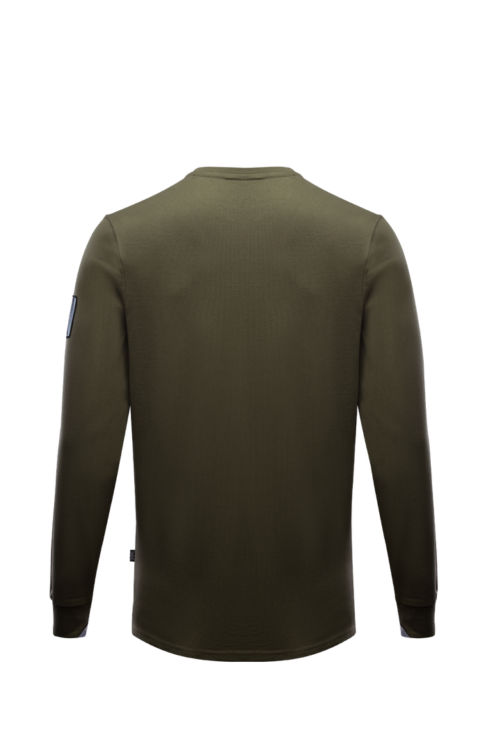 SM Cut of Out Insignia Long Sleeve T-Shirt G1 In Khaki (GM)