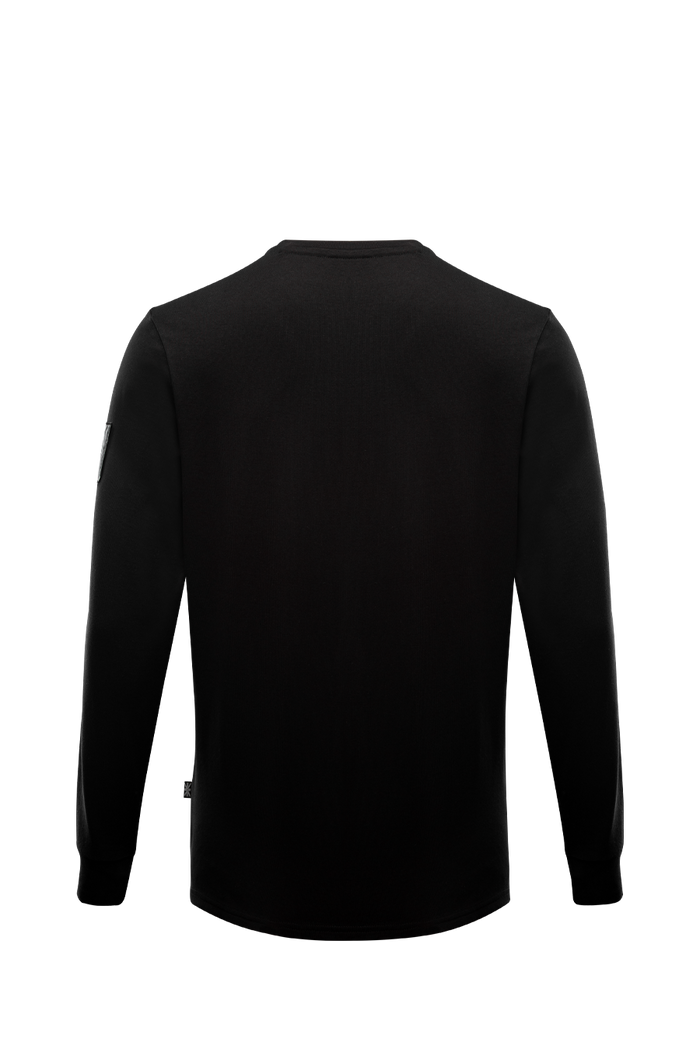 SM Cut of Out Insignia Long Sleeve T-Shirt G1 In Obsidian Black (GM)