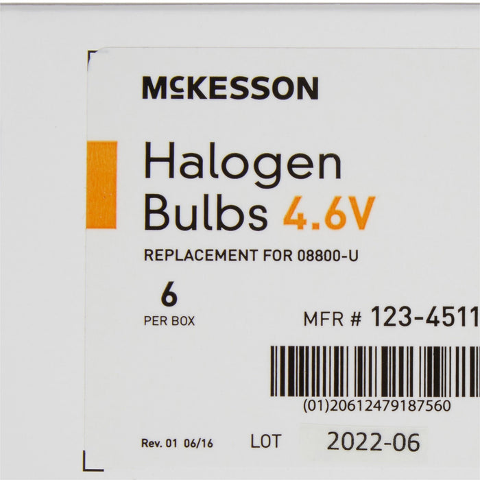 McKesson Halogen Lamp Bulb, 4.6 Volts, 3 Watts - 123-4511-Single - LL Medico