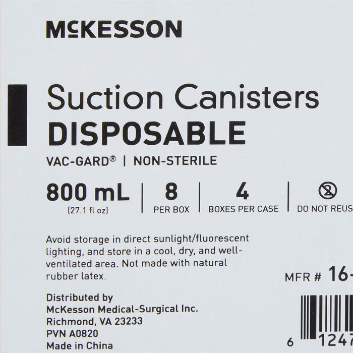 McKesson Suction Canister, Pour Lid, 800 mL - 16-43208-05-Box - LL Medico