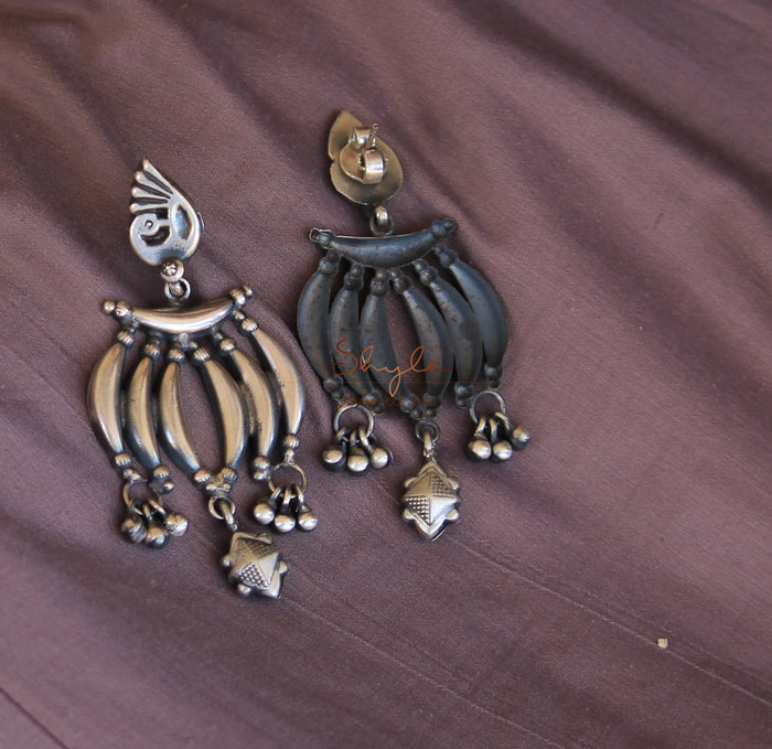 Mizoya Peacock Motif Quirky Earrings