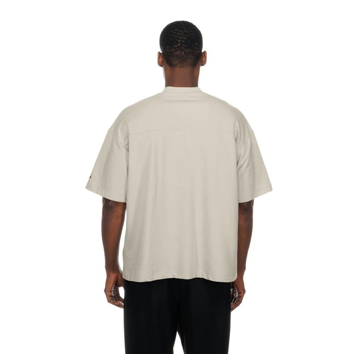 The Male model is wearing New York Mets MLB Throwback Prep Light Beige T-Shirt 2