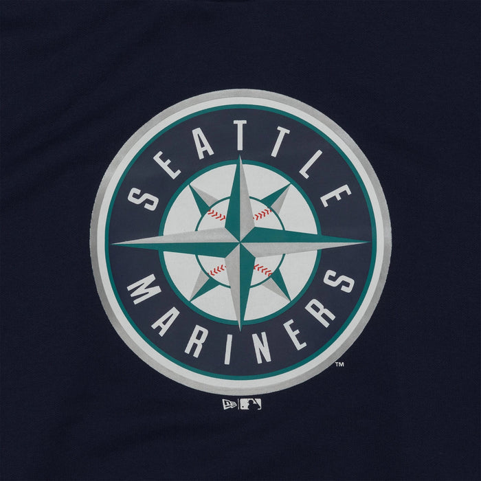 The Male model is wearing Seattle Mariners MLB Regular Dark Blue Pullover Hoodie 3