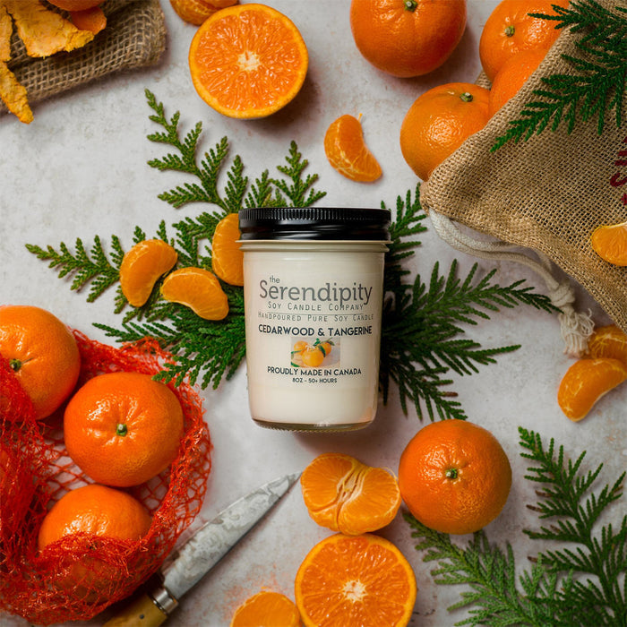 Serendipity Soy Wax Candle - Cedarwood and Tangerine