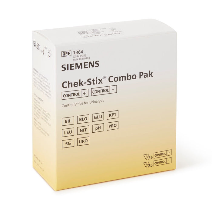 Siemens Chek-Stix Urinalysis Control Strips, Positive/Negative Level, 50 Count - 10310483-Case - LL Medico