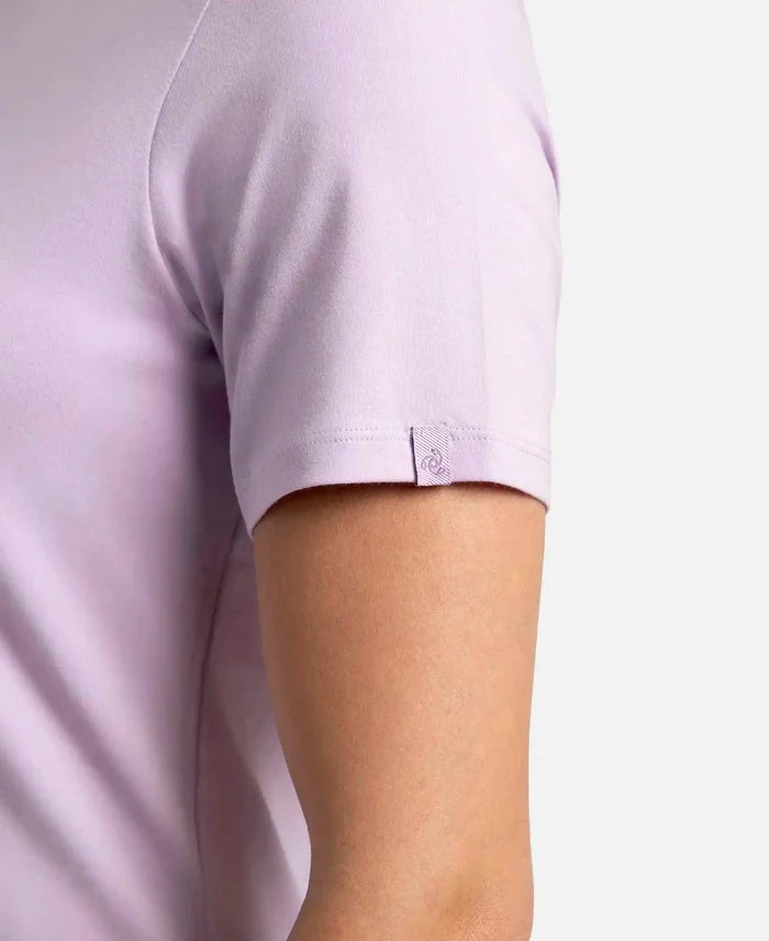 Super Combed Cotton Elastane Stretch Regular Fit Graphic Printed Round Neck Half Sleeve T-Shirt - Orchid Bloom-8