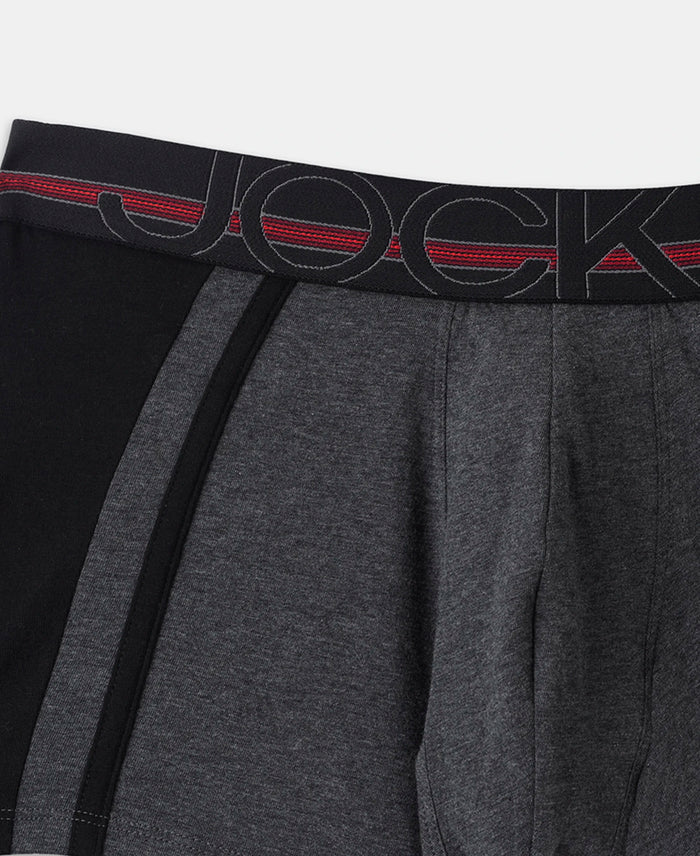 Super Combed Cotton Elastane Stretch Solid Trunk with Ultrasoft Waistband - Charcoal Melange