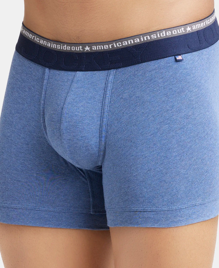 Super Combed Cotton Elastane Solid Trunk with Ultrasoft Waistband - Light Denim Melange-6