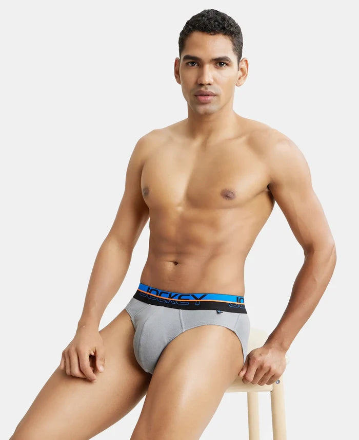 Super Combed Cotton Rib Solid Brief with Ultrasoft Waistband - Monument-13