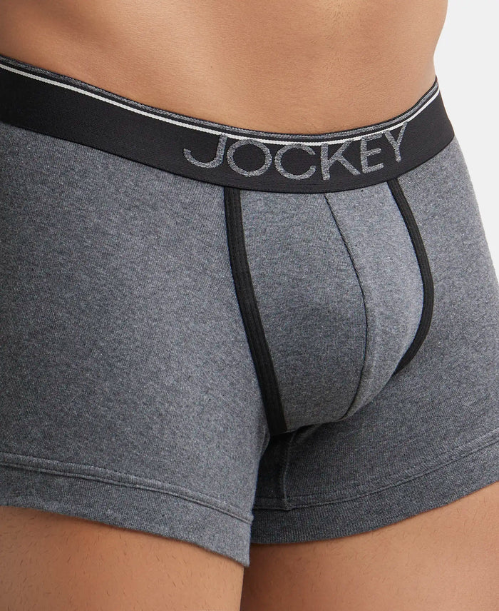 Super Combed Cotton Rib Solid Trunk with Ultrasoft Waistband - Charcoal Melange-6