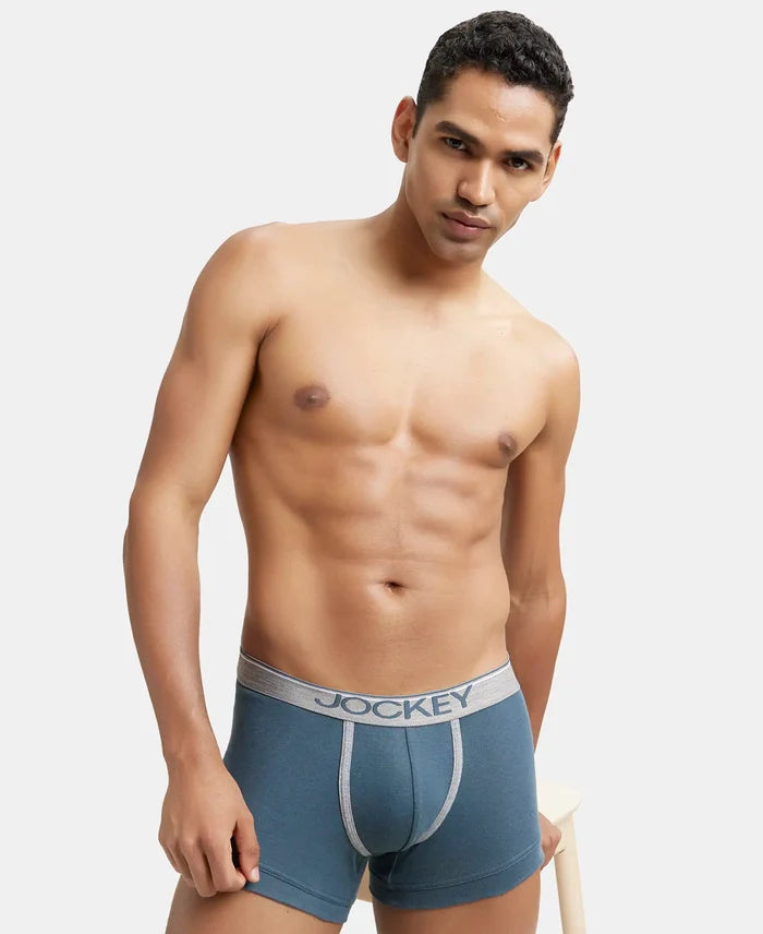 Super Combed Cotton Rib Solid Trunk with Ultrasoft Waistband - Deep Slate-6
