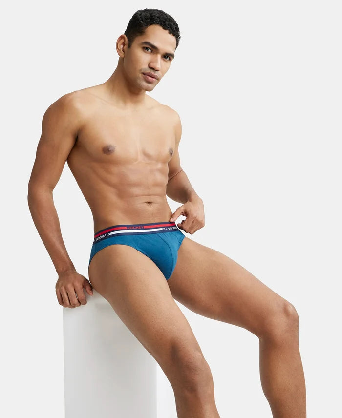 Super Combed Cotton Solid Brief with Ultrasoft Waistband - Seaport Teal-6