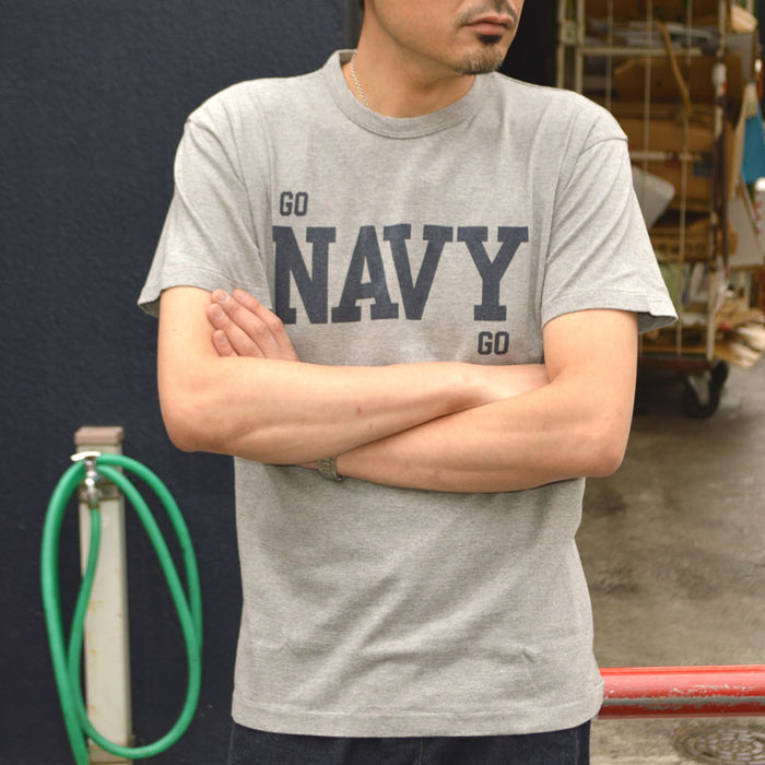 2ND-HAND (WAREHOUSE) "4064 GO NAVY" Print T-shirt