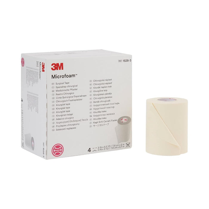 3M Microfoam Foam / Acrylic Adhesive Medical Tape, 3 Inch x 5-1/2 Yard, White