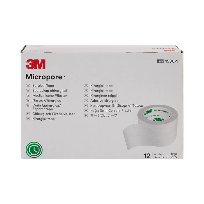 3M Micropore Paper Medical Tape, 1 Inch x 10 Yard, White
