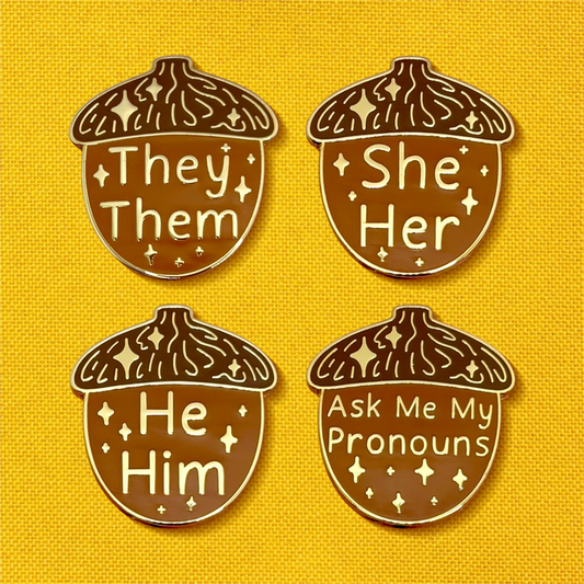 Acorn Pronoun Enamel Pin