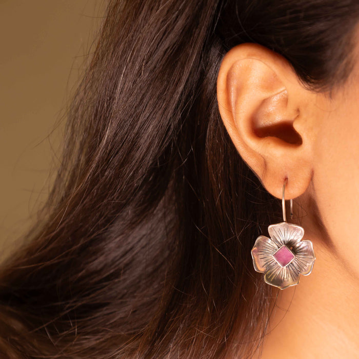 Adya Blush Bloom Flower Drop Necklace set