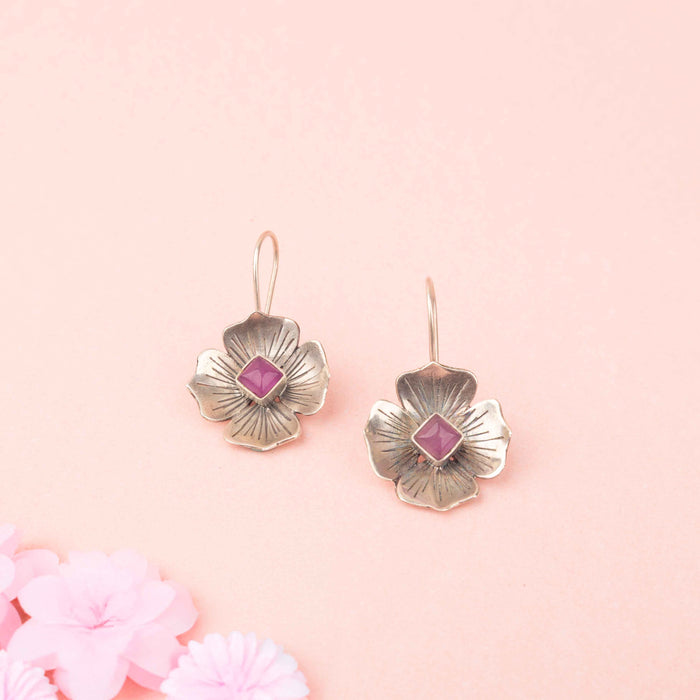 Adya Blush Bloom Flower Drop Necklace set