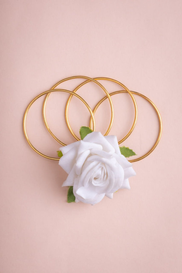 Adya Fine Full Round Gold Tone Bangle