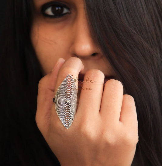 Adya Finely Carved Shadow Ring