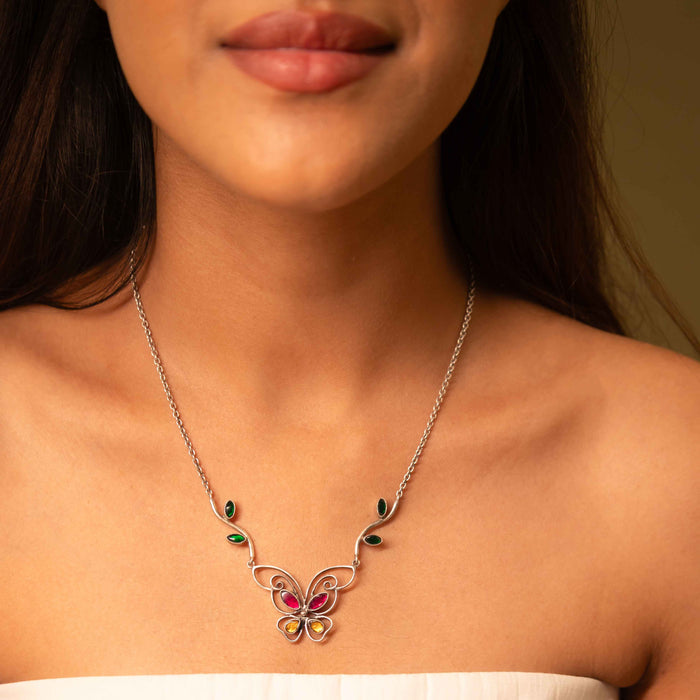 Adya Titli Aur Patti Earring Ring necklace Set