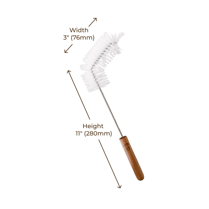 Almond Cow Jug Brush | Long Handle Bottle & Cup Scrubber