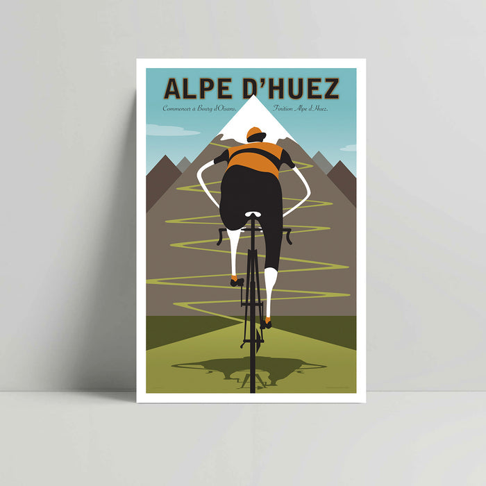 Alpe d’Huez- Cycling Art print - Michael Valenti - Rouleur