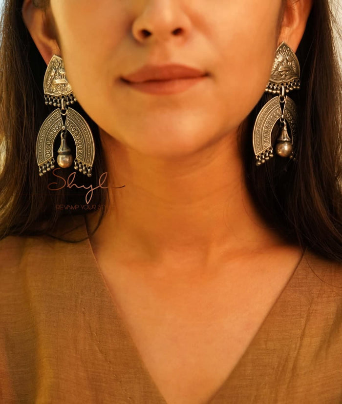 Anvaya Peacock Motif Intricate Classic Earrings