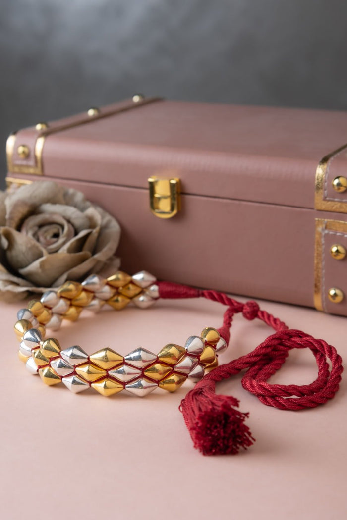 Anvaya Three Layer Dholki Mala Dual Tone Choker