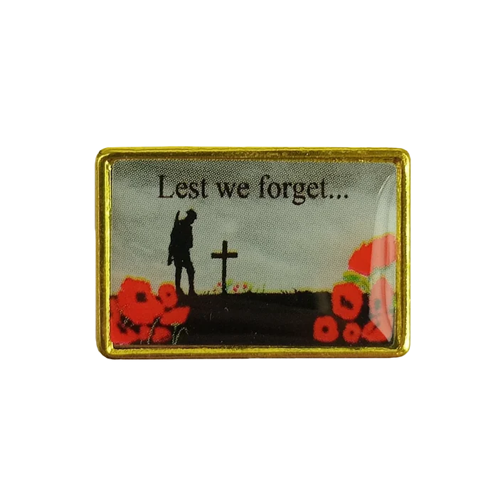 Anzac Lest We Forget Pin - Style 3 - ANZAC Day - Flags, Badges & Insignia