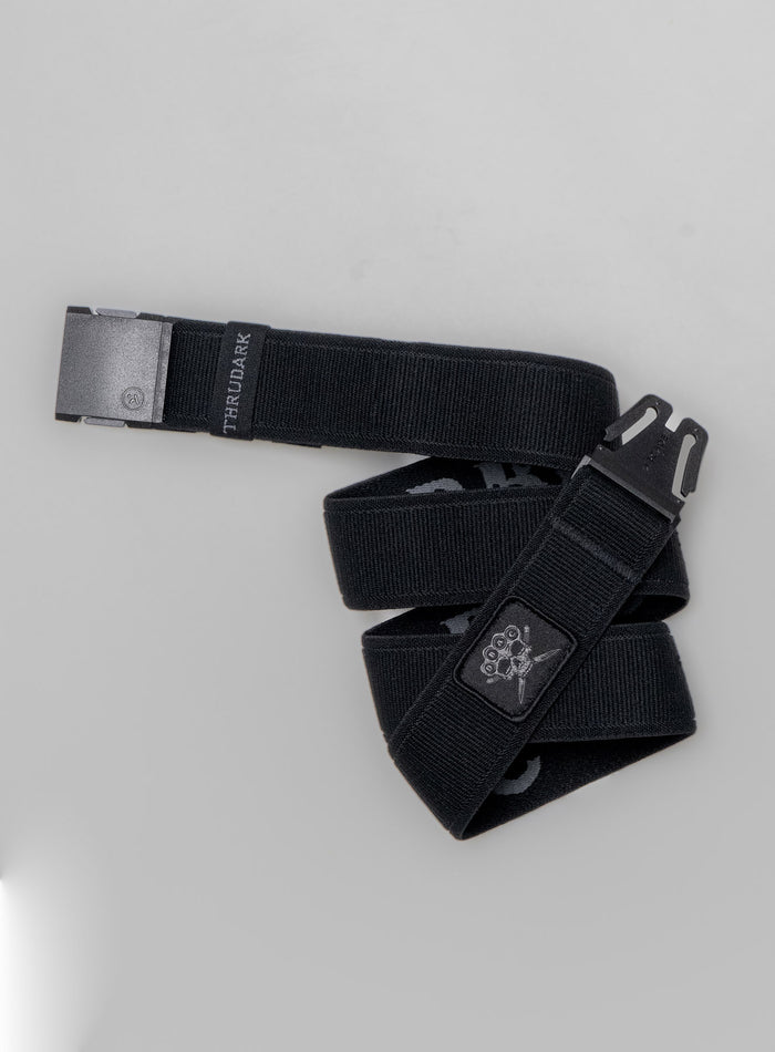 Max Is 5ft 8" And Wears Size: M | Hem Studio Image Of Model Wearing Arcade X Thrudark Dbac Atlas Belt In Obsidian Black (SS Model)
