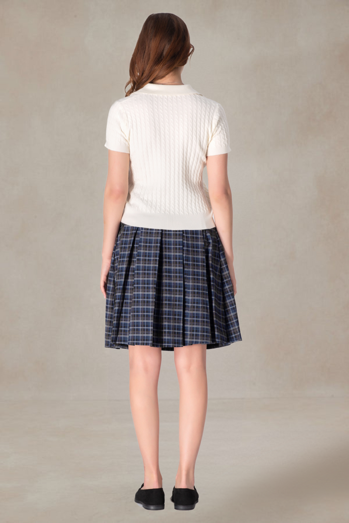Armed Cable Knit Polo Shirt