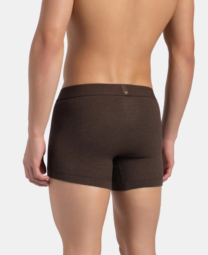Bamboo Cotton Elastane Stretch Breathable Mesh Trunk with StayDry Treatment - Java Melange