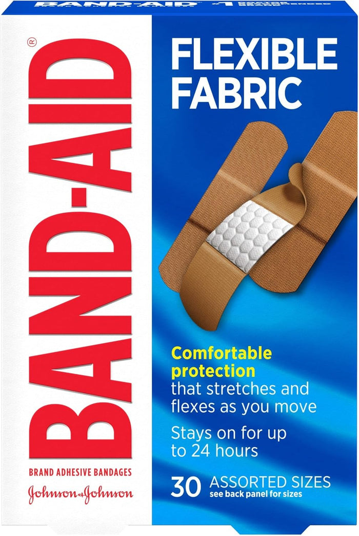 Band-Aid Flexible Fabric Tan Adhesive Strip, Assorted Sizes