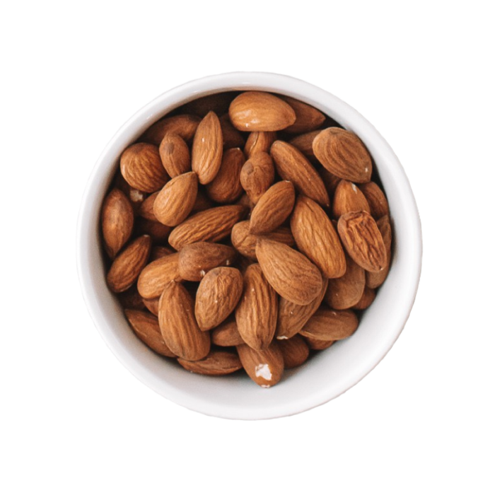 High-quality almonds in a bowl, perfect for milking, healthy recipes, and on-the-go snacks.