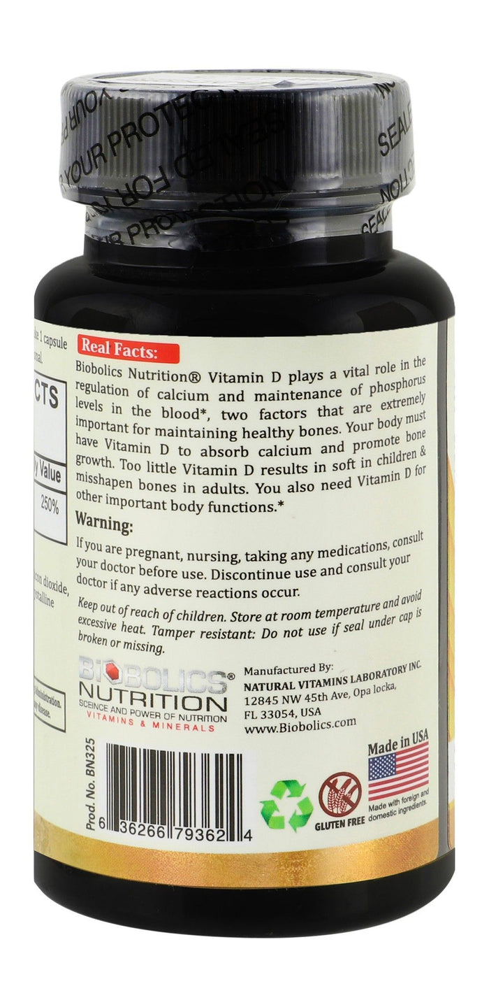 Biobolics Nutrition 1000 IU Vitamin D3 Supplement, 100 Capsules - Makkah Pharmacy