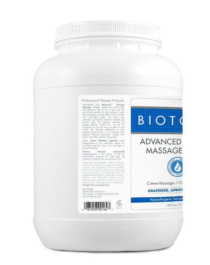 Biotone Advanced Therapy Massage Lotion, Grapeseed, Apricot & Sesame, 128 fl oz