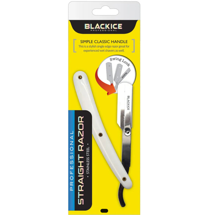 Black Ice Professional Classic White Straight Razor