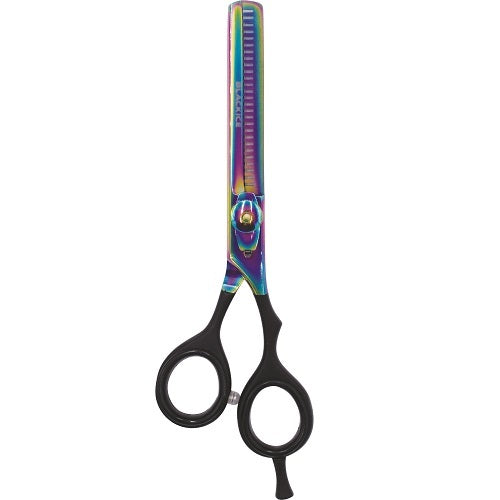Black Ice Professional Stylish Off Set Grip Holo & Black 5.5" Thinning Shear