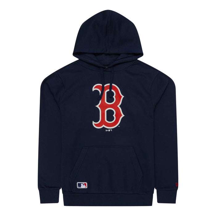 The Male model is wearing Boston Red Sox MLB Regular Dark Blue Pullover Hoodie 1
